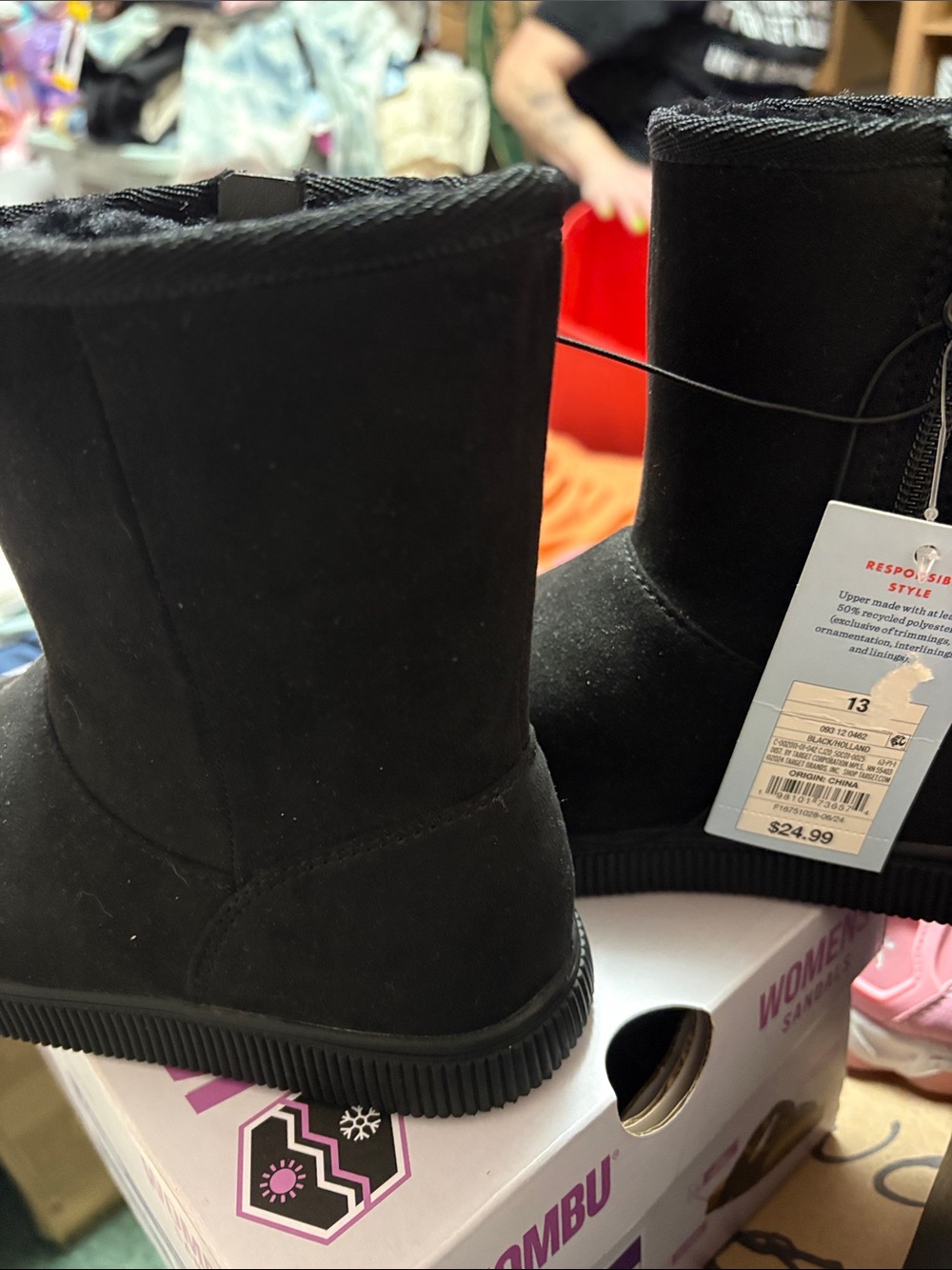 Cat & Jack Kids Black Mid-Calf Winter Boots